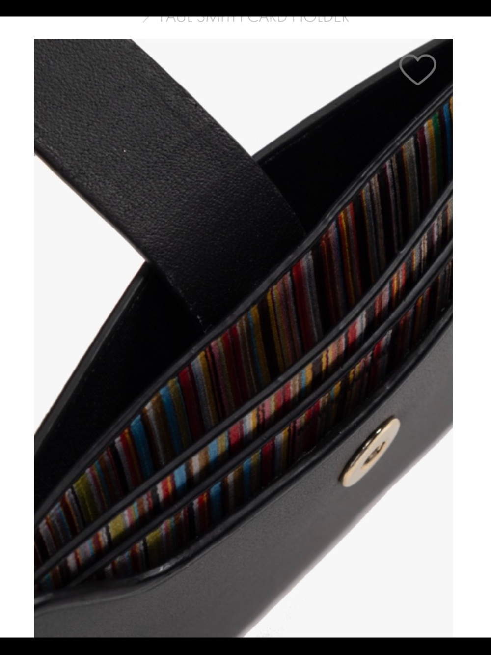 Paul Smith
Black Leather Credit Hard Holder With ‘Signature Stripe’ Pull Out - Picture 6 of 14